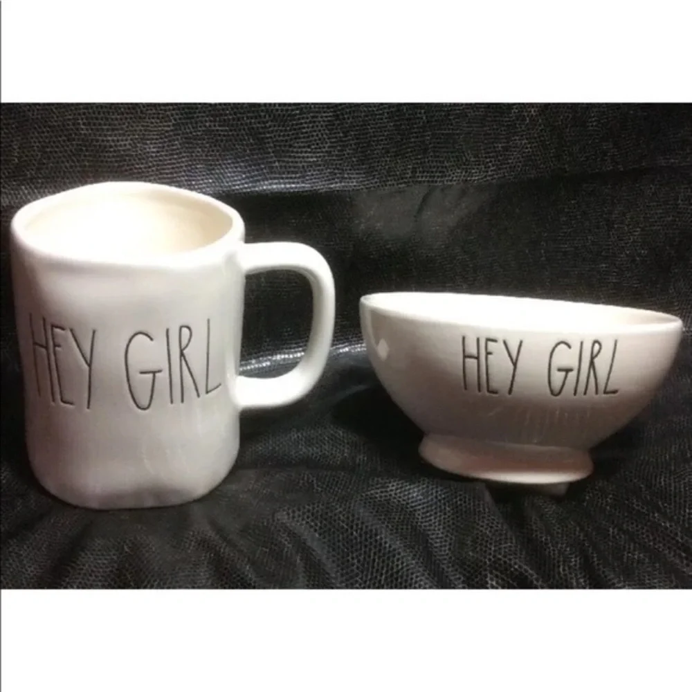 NWOT Rae Dunn HEY GIRL Mug and Bowl SET 2 PCS